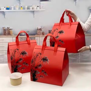 Customized logo Non-woven <b>Lunch</b> Bag with Insulated <b>Metal</b> Layer and Comfortable Handle for Restaurant Delivery - Product Image 1