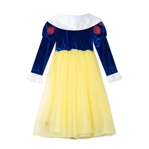 ชุดเดรสเจ้าหญิงเด็กผู้หญิงลายพิมพ์แอปเปิ้ลดิสนีย์แบบกำหนดเอง ผ้าโพลีเอสเตอร์ แต่งเชือกผูก  ชุดธีมคริสต์มาส  คอสตูมจากภาพยนตร์และโทรทัศน์ - Product Image 4