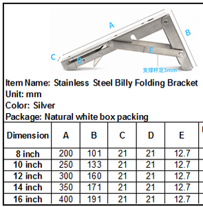 Heavy Duty Stainless <strong>Steel</strong> Wall <strong>Brackets</strong> Support Frame 35cm Length Folding <strong>Shelf</strong> <strong>Bracket</strong> - Product Image 6