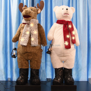 Hatty Factory Outlet – Figurines en peluche écologiques de 42 à 45 pouces pour décoration intérieure, avec jambes télescopiques, ornements de Noël, rennes et ours polaires - Product Image 2