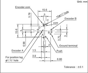 Công tắc cần điều khiển 4 hướng ALPS RKJXT1F42001, cần điều khiển xoay, <span class=keywords><strong>potentiometer</strong></span> - Product Image 3