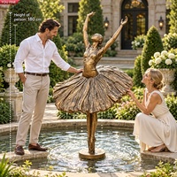 Sculpture de ballerine grandeur nature en bronze YOUFINE, statue élégante de danseuse de ballet pour jardin, villa, paysage, cour, étang