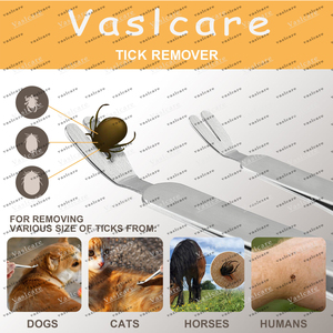 Kit de suppression des tiques à double embout Vaslcare Premium, instrument vétérinaire pour chien, lapin, humain, avec étui de rangement, nettoyage ultrasonique - Product Image 2