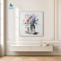 Personnalisé Luxe Moderne Élégant Réaliste Nature Morte Fleur avec Vase Peinture À La Main pour La Maison Hôtel Mur Art Décor