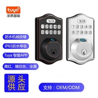 Cerradura de Puerta Inteligente con Teclado Mecánico Digital, Estilo Europeo, Entrada sin Llave, WiFi Tuya, Cerrojo Electrónico Tradicional