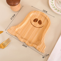 Plateau citrouille en bois pour Halloween, décoration festive pour la maison et la table de fête, présentoir de cuisine d'automne, fournitures de fête d'Halloween