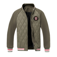 Blouson Bomber matelassé 100 % polyester pour homme, col universitaire, fermeture éclair, logo personnalisé, fabrication OEM/ODM, idéal pour l'hiver