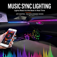 Kit d'éclairage d'ambiance intérieur LED universel pour voiture, à effet cascade dynamique, en acrylique, synchronisation musicale, OEM 12V
