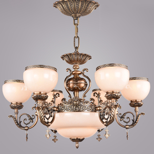 Lustre en bronze antique de style européen, éclairage de luxe classique pour salon, salle à manger, villa, luminaire suspendu personnalisé en usine - Product Image 3