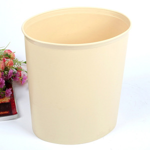 Cubo de Basura Cilíndrico con Tapa Abierta de 7L, Color Beige, Contenedor de Almacenamiento Interior, Cesta para Desechos - Product Image 2