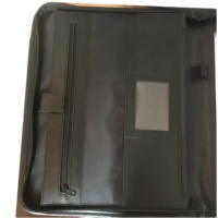 Logotipo personalizado en relieve Serigrafía logotipo A4 PU Cuero Documento Carpeta de archivos Cuaderno Multifuncional Gerente Cartera