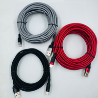 Câble USB tressé rouge de type A vers type C, câble de charge rapide USB C en nylon tissé pour téléphone Android et tablette