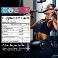 Gummies de créatine monohydrate végétaliennes OEM, suppléments sportifs halal, 5000 mg de créatine par gomme