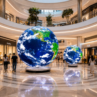 Écran LED sphérique panoramique à 360 degrés, forme créative, taille personnalisée, assemblage sans soudure, pour centres commerciaux et points de repère