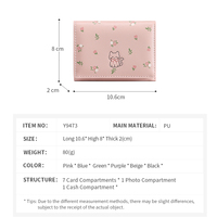 Dompet Wanita Kartun Lucu TAOMICMIC dengan Desain Lipat 3 untuk Penggunaan Kampus Remaja Harga Grosir