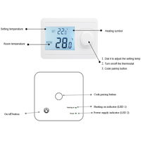 Termostato Digital No Programable para Caldera de Calefacción Hidrónica, Controlador de Temperatura Inalámbrico por Radiofrecuencia