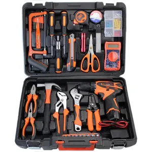 Kit de herramientas de mantenimiento eléctrico, cajas de herramientas baratas para el hogar para electricistas con caja de plástico