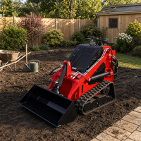 Mini Skid Steer Loader T360 dengan Track Karet, 941kg, Compact Track Loader, Bucket 0.1M3, EPA EURO5 untuk Pekerjaan Tanah