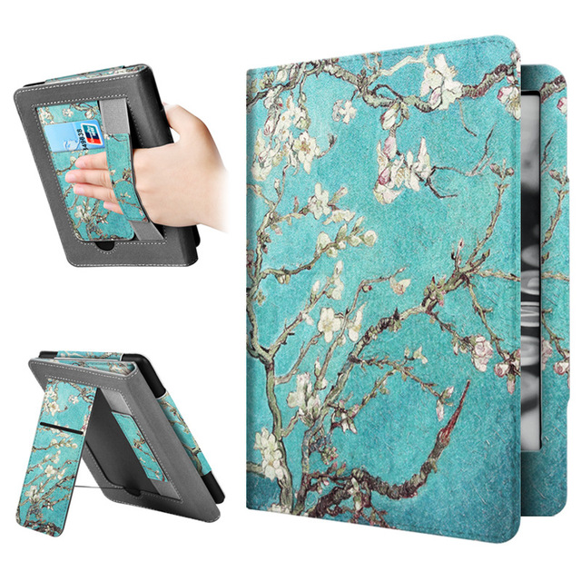 Handheld Stand Cover Compatible for Kindle Paperwhite 6 5 4 3 Artistic Paint PU Leather Case 2024 New Release