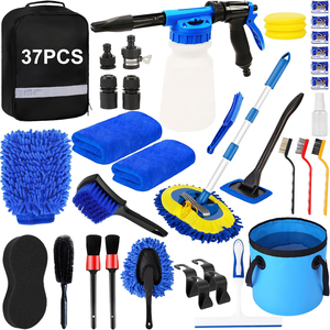37pcs rửa xe chi tiết Kit làm sạch bộ dụng cụ với bọt súng phun xô khăn lốp Bàn Chải Rửa Mitt xe chăm sóc công cụ - Product Image 1