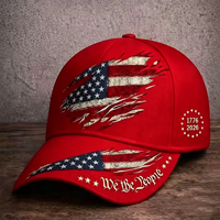 Gorra de Béisbol Vintage con Diseño de Bandera Americana, 6 Paneles, Logotipo Personalizado, Venta al Por Mayor, MOQ Bajo, Gorras Patrióticas
