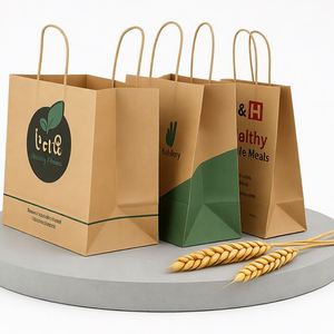 Bolsas de Papel Kraft Marrón de Lujo al por Mayor, 30x30cm, para Comida para Llevar de Restaurantes, Pizza, Compras, con Impresión de Logotipo Personalizado - Product Image 6