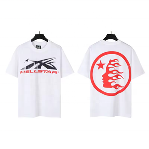 เสื้อยืดคุณภาพสูง 100% ผ้าฝ้าย สตรีทแวร์ ทรงโอเวอร์ไซส์ ไหล่ตก แขนสั้น ลายพิมพ์ดาวสไตล์วินเทจ สำหรับผู้ชาย - Product Image 3