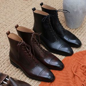 Botas Chelsea de Piel Genuina de Alta Calidad para Hombre, Diseño Slip-On con Punta Cuadrada, Estilo Otoñal - Product Image 3