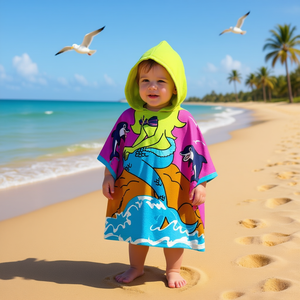 Poncho da spiaggia con cappuccio Buonic Mermaid 60x120 cm per bambini, copricostume - Product Image 3