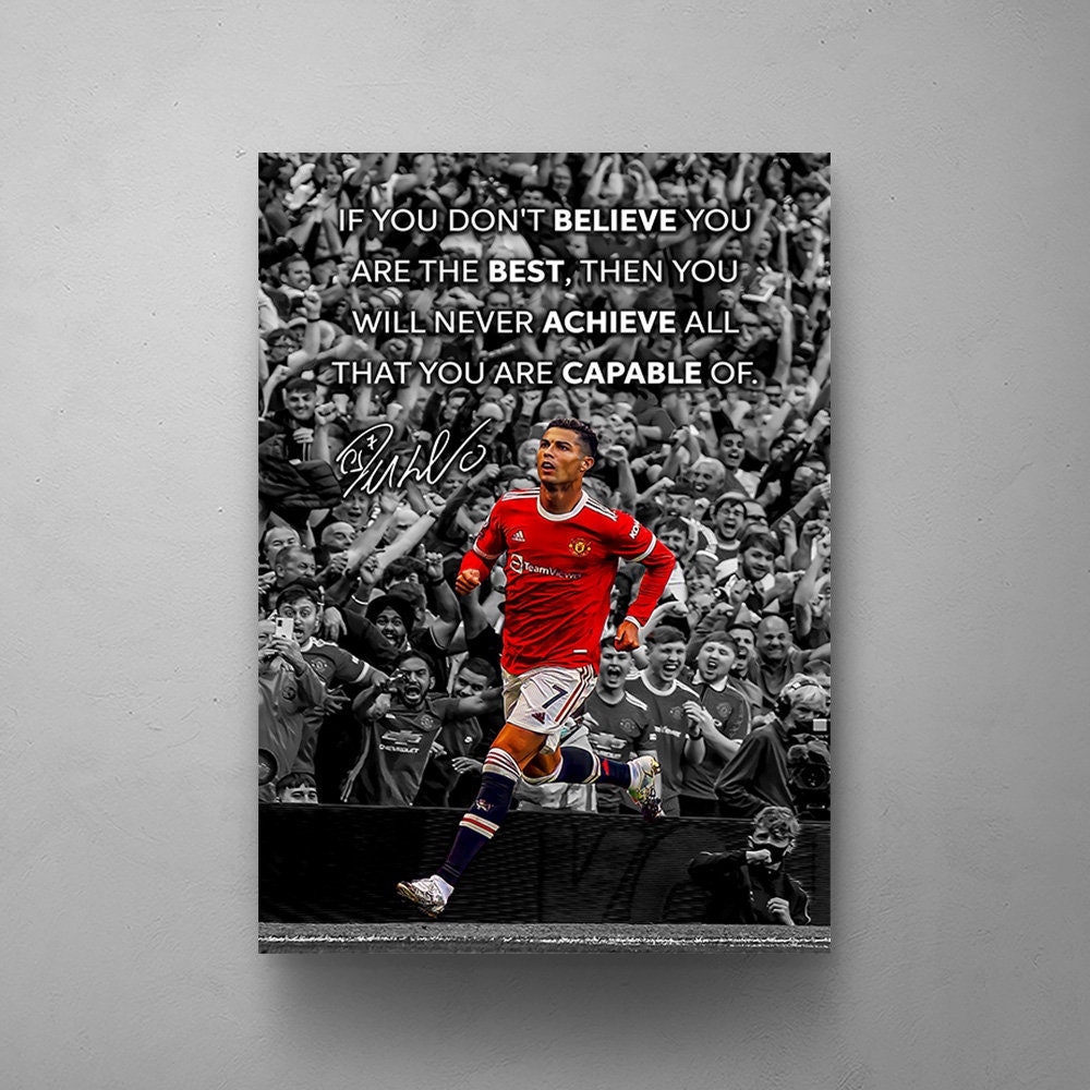 RONALDO MOTIVATIONAL CANVAS Art Football Soccer Sport Legend Wall Art, image size:1000x1000