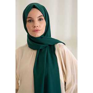 ผ้าคลุมไหล่ไหมพิมพ์ลายเมดินา สีเขียวสน ผ้าซาติน สำหรับชาวมุสลิม ใช้ได้ทั้งฤดูร้อนและฤดูหนาว - Product Image 3