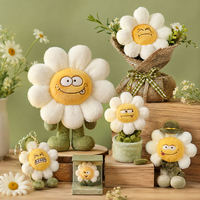 Peluche Marguerite Amusante avec Expressions Variées, Fleur de Dessin Animé Rembourrée avec Porte-clés – Vente en Gros