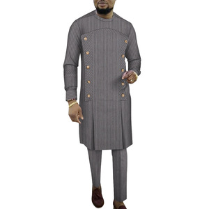 Traje <span class=keywords><strong>de</strong></span> Dos Piezas para <span class=keywords><strong>Hombre</strong></span> Africano, Tallas S-6XL, Manga Larga, Tela a Rayas, Estilo Casual <span class=keywords><strong>de</strong></span> Negocios, Top y Pantalones, <span class=keywords><strong>Ropa</strong></span> Tradicional - Product Image 5