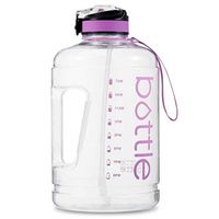 1 Gallon Bouteille D'eau avec Marqueur de Temps et De Paille, SANS BPA 128oz Fuite Preuve de Motivation Grande Bouteille D'eau Cruche avec Poignée