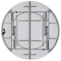 Table Ronde Pliante en Plastique Blanc de 1,80 m pour 10 Personnes, Vente en Gros, Idéale pour Événements Extérieurs, Fêtes, Banquets et Mariages