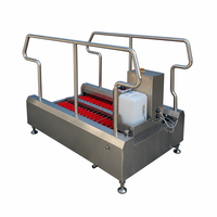 Nouvelle Station de Nettoyage Automatique des Bottes en Acier Inoxydable de Qualité Boucherie - Machine Complète de Nettoyage des Semelles et des Manchons à 360°