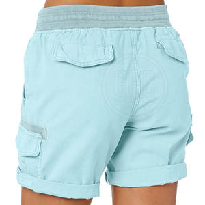 Short cargo d'été de haute qualité pour femmes en gros Short multi-poches taille haute tissu en toile respirant - Product Image 3