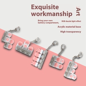 Chaveiro de Silicone para Alívio do Estresse, Testador de Interruptores de Teclado em Acrílico com Formato de Pata de Gato, Brinquedo Antiestresse Squishy de Plástico com Tema Pedra-Papel-Tesoura - Product Image 2