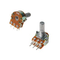 WH148 Potentiomètre B1K B2K B5K B10K B20K B50K B100K B500K Potentiomètres linéaires 6Pin 15mm 20mm Arbre avec écrous et rondelles Kit