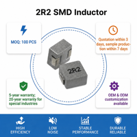 Inducteur de puissance SMD 2R2 2.2uH en alliage, blindé par poudre, moulé, faible DCR, haute saturation, pour courant élevé