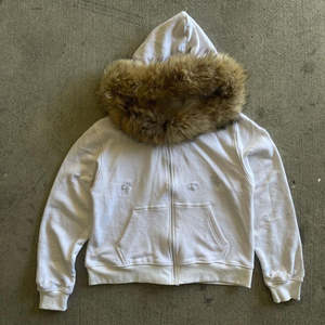 Bekleidungshersteller für individuelle Winter-Hoodies mit Reißverschluss, Y2K-Kunstpelzkragen, aus Baumwoll-French-Terry, übergroßer, schlichter Pelz-<span class=keywords><strong>Hoodie</strong></span> für Herren - Product Image 3