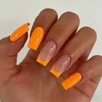 Faux ongles de haute qualité, style French Manucure, forme cercueil, à coller, en acrylique, pour professionnels