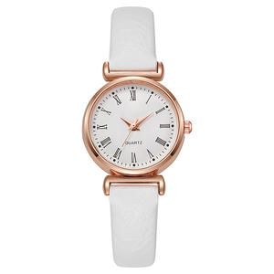 Reloj mecánico informal clásico y sencillo con números romanos para hombre, reloj con correa de cuero, reloj analógico redondo, relojes de pulsera, color rosa - Product Image 2