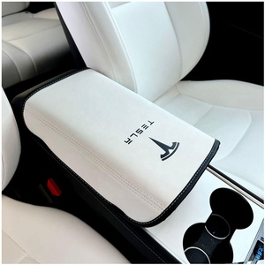 Cubierta de Cuero para Reposabrazos Delantero de <span class=keywords><strong>Tesla</strong></span> Model 3/Y 2017- Protector de Consola Interior - Product Image 5