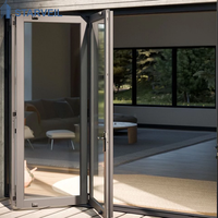 Porte coulissante d'angle pour patio en aluminium avec double vitrage trempé, conception étanche et résistante aux intempéries pour la connexion à la zone de piscine