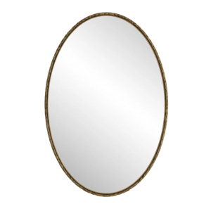 Iron Art Oval Retro Mirror Antique Effect Gold Wall Hanging For Bathroom Bedroom Living Room - Product Image 5