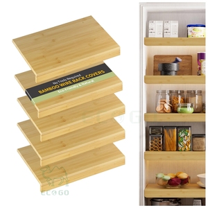 Natural Bamboo Wire Shelf Cover Waterproof Dustproof <b>Storage</b> Rack Protector for Bathroom Balcony Use - Product Image 2