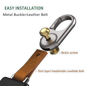 2024 mới kim loại Keychain da bò da Xe móc chìa khóa <span class=keywords><strong>Fob</strong></span> với vít đồng Punk retro phong cách trang trí xe phụ kiện - Product Image 2