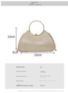 Borse all'ingrosso della <span class=keywords><strong>sera</strong></span> della moda del PU pochette a catena d'<span class=keywords><strong>oro</strong></span> strass di cristallo di paillettes per la cena di nozze <span class=keywords><strong>da</strong></span> ballo in poliestere <span class=keywords><strong>borsetta</strong></span> - Product Image 2