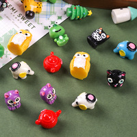 Ornements de paysage miniatures de dessins animés mignons, décorations de bonsaï, ornements d'animaux miniatures simulés, accessoires en résine